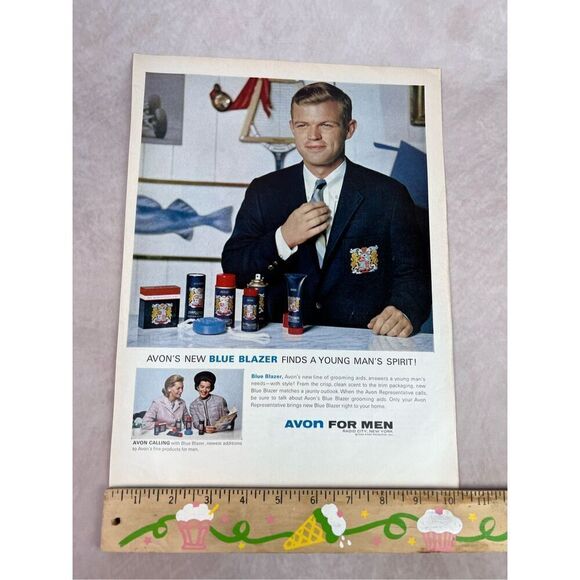 1964 Vintage Print Ad Avon for Men Blue Blazer Advertisement - Picture 6 of 6